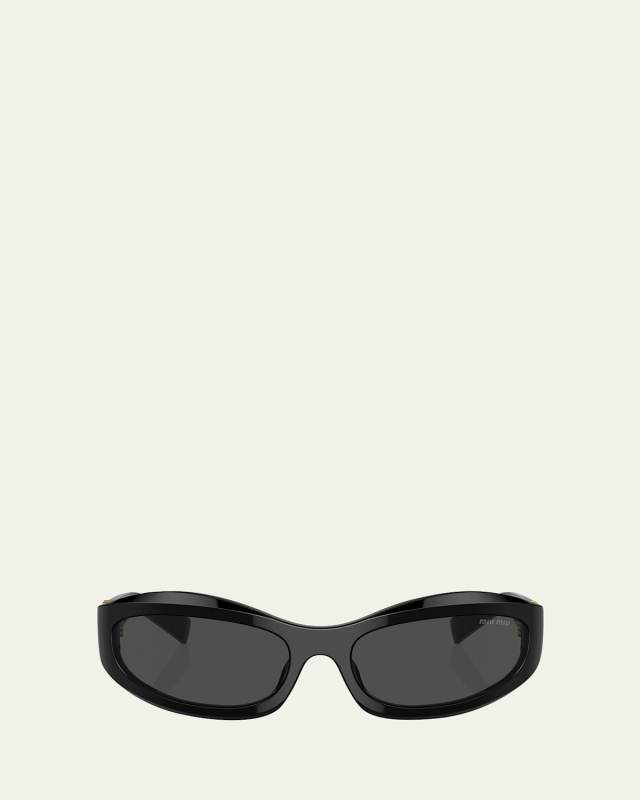 14ZSF Logo Oval Acetate Sunglasses